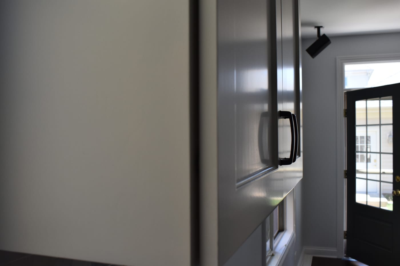 Gray Cabinet Door Close Up Black Handle - Cabinet Painting by Z&Z Painting
