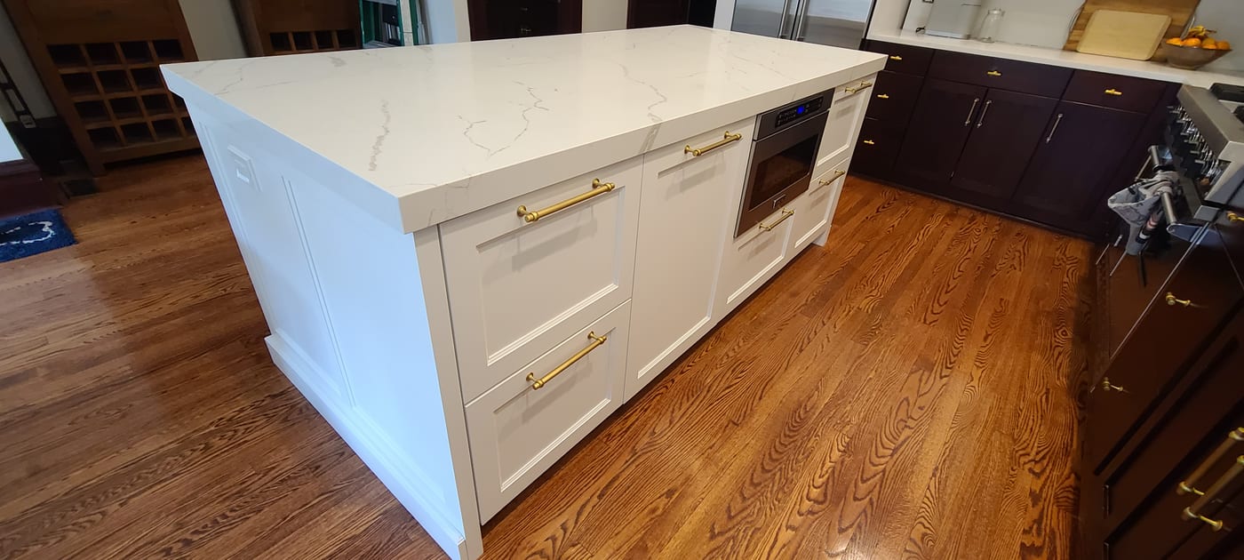 Painted Cabinet Drawers Brass Pulls - Cabinet Painting by Z&Z Painting