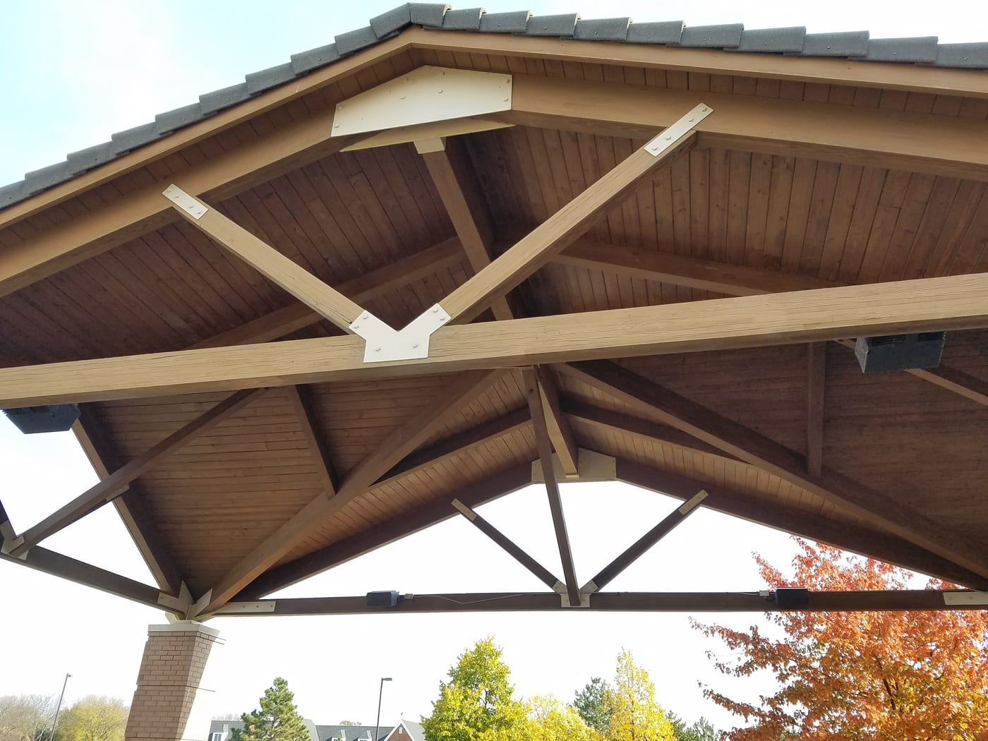 Commercial Pavilion Stained Wood Trusses - Commercial Painting by Z&Z Painting