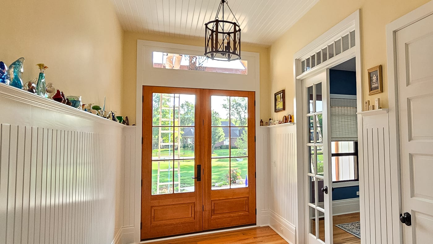 Entryway Yellow Cream Walls Beadboard Wainscoting - Interior Painting by Z&Z Painting