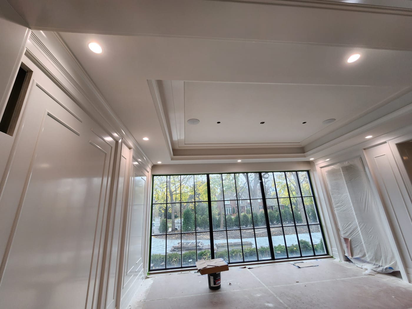 Room Painting White Walls Panel Molding In Progress - Interior Painting by Z&Z Painting