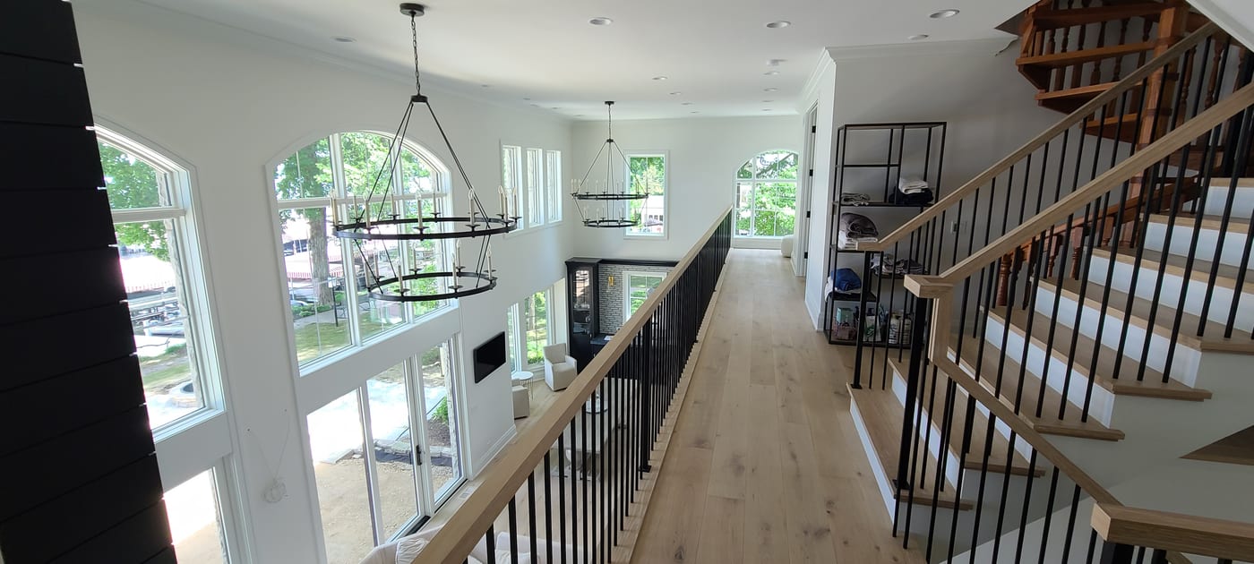 Upper Landing Two Story Foyer Ring Chandeliers - Interior Painting by Z&Z Painting