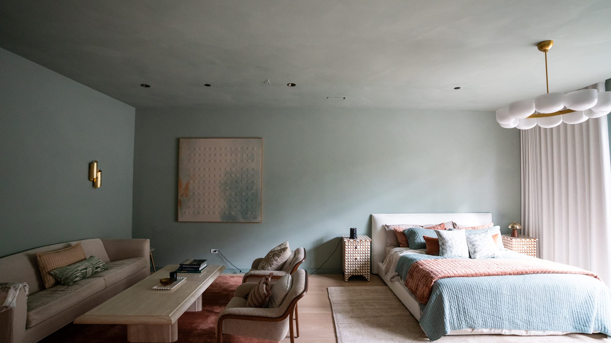 Limewash interior accent wall alternate angle.