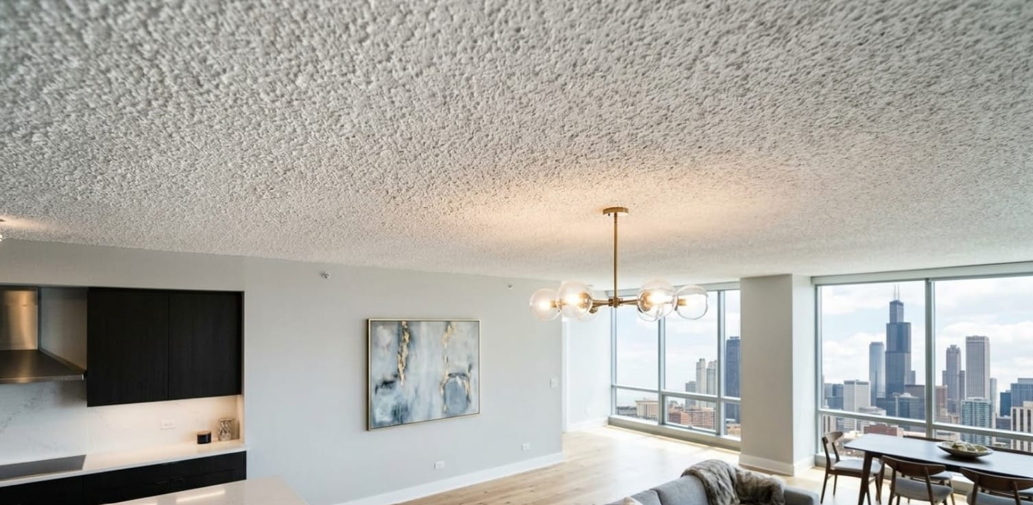 Popcorn Ceiling Texture Close Up - Popcorn Ceiling Removal by Z&Z Painting